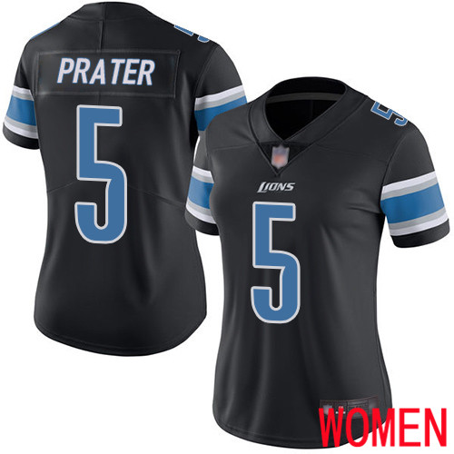 Detroit Lions Limited Black Women Matt Prater Jersey NFL Football #5 Rush Vapor Untouchable